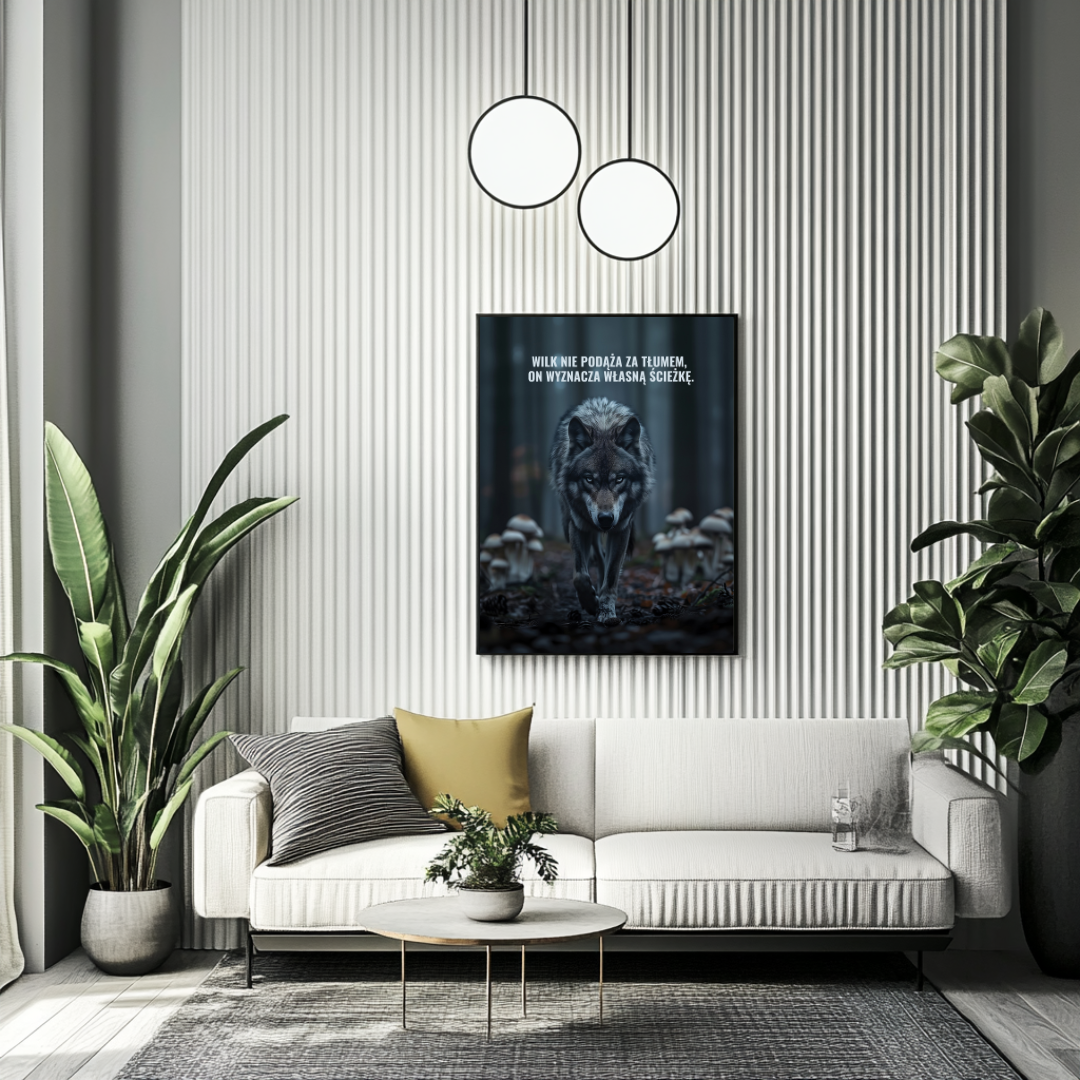 Plakat z mądrością wilka