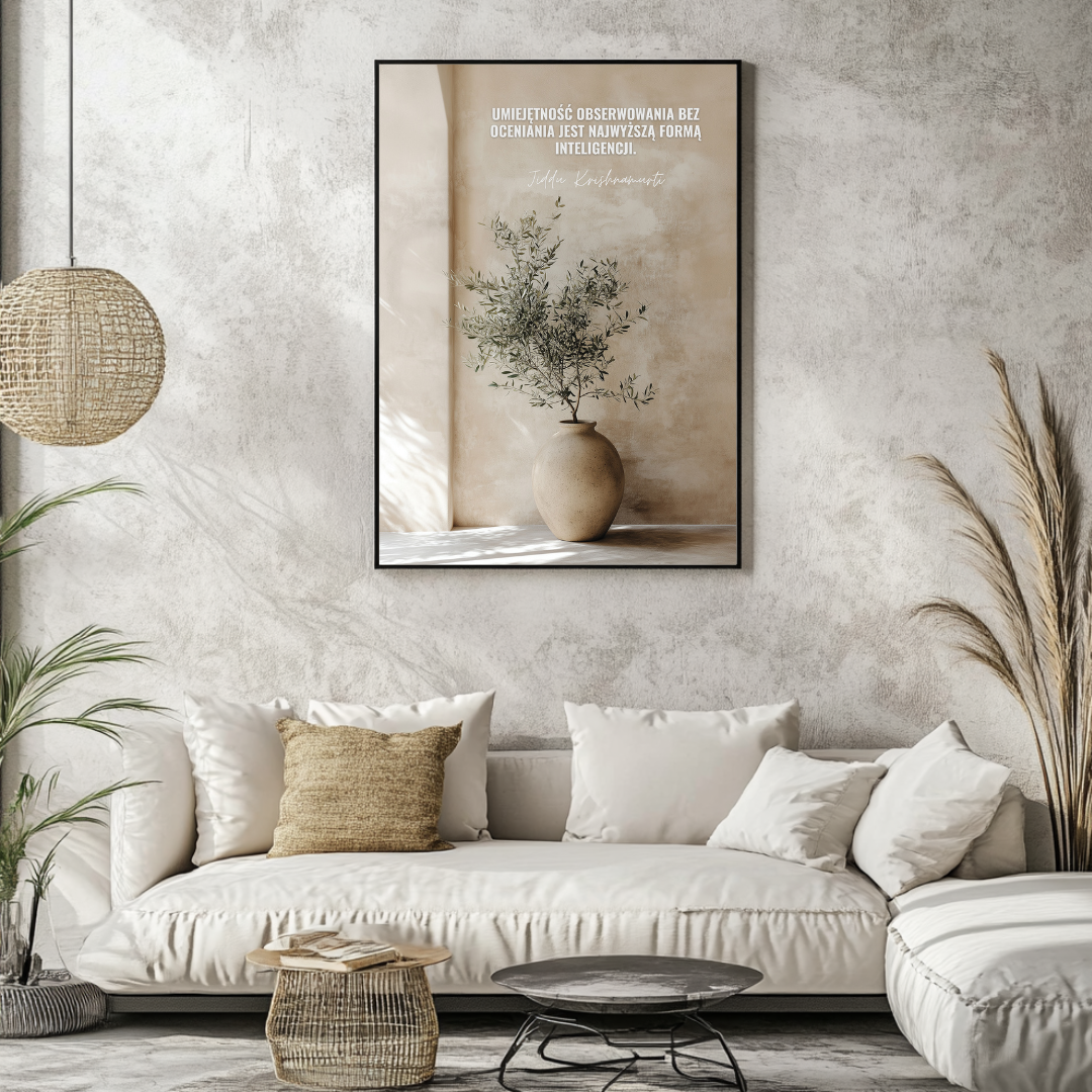 Plakat z cytatem Jiddu Krishnamurti