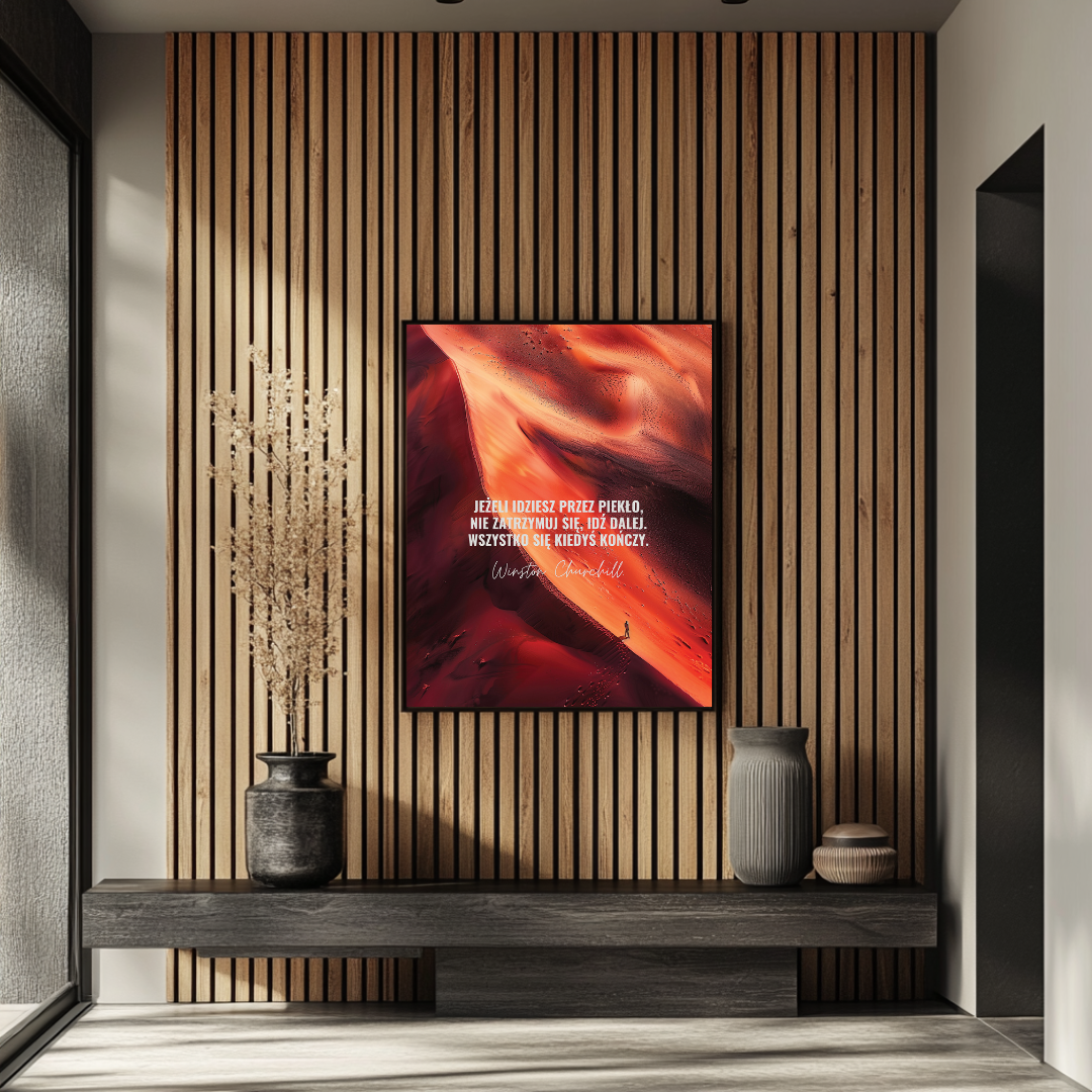Plakat z cytatem Winstona Churchilla