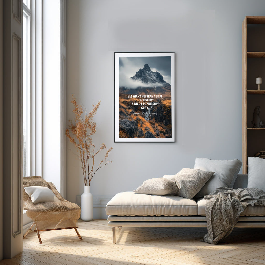 Plakat z cytatem Sorena Kierkegaarda