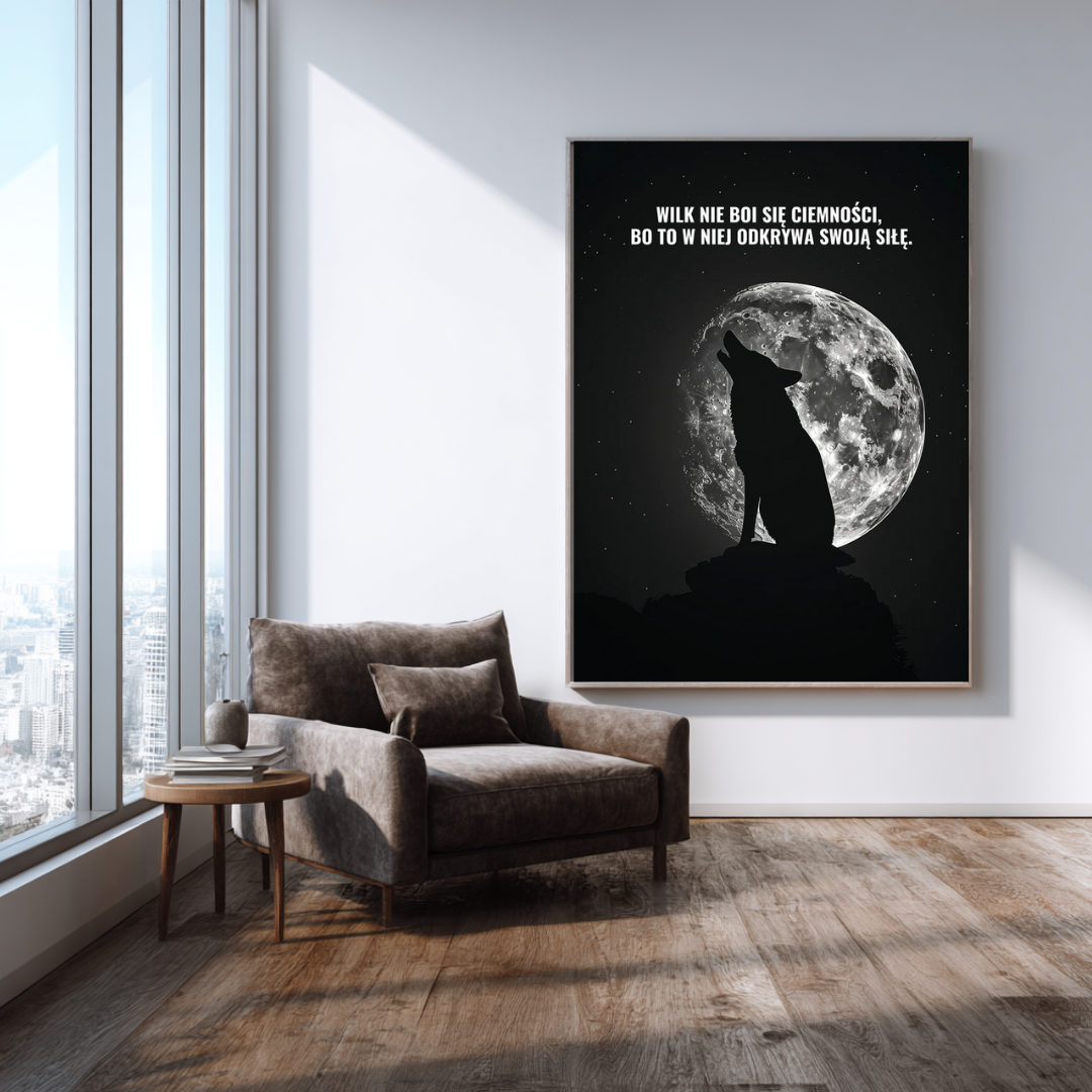 Plakat z mądrością wilka wersja 2