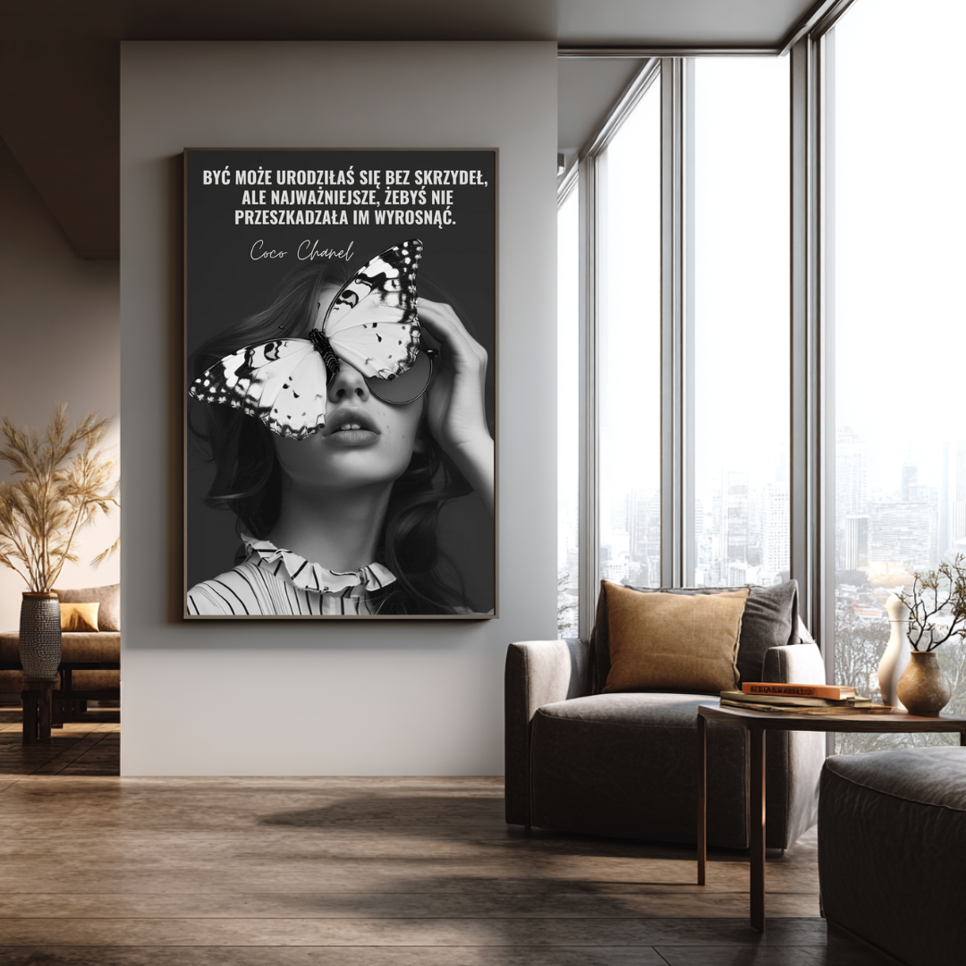 Plakat z cytatem Coco Chanel