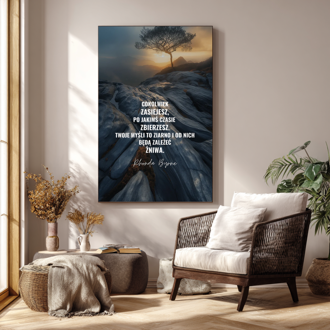 Plakat z cytatem Rhondy Byrne, Sekret
