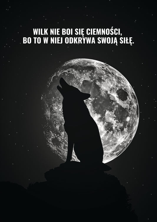 Plakat z mądrością wilka wersja 2